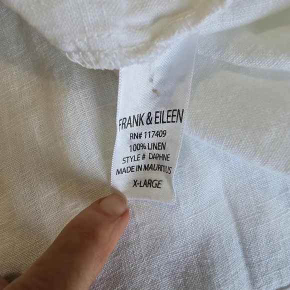Frank & Eileen DAPHNE Sleeveless Popover Dress White Washed Linen XLarge - Picture 12 of 13
